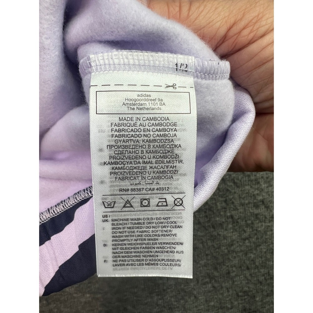 Adidas Marimekko Unikko Sweatshirt Womens M Purple Navy Pullover HS6725 New - Picture 6 of 10